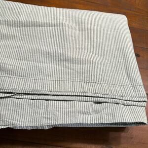 Ikea Bergpalm Sage Green Striped Cotton Natural Duvet Cover Queen/Full